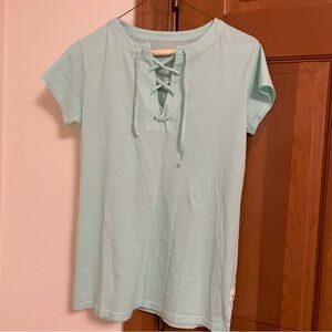 UPF50 Mint/Blue Green Sage Hiho Lace Up Top
